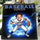 Personalized Name Face Custom Cartoon MLB Blanket - Gifts for MLB Fans