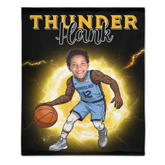 Personalized Name Picture Custom Cartoon NBA Blanket - Gifts for Grizzlies Fans