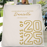 Class of 2025 Customized Graduation Blanket - Personalized with school name - Graduation Gifts for Kids, Classmates and Friends