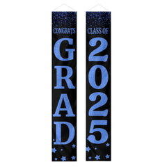 Three Slices Front Door Banner With Pictures Class of 2025 - High School or College University for Graduation Door Banner for Front Door or Porch