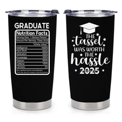 Personalized Graduation Tumbler | Funny Nutrition Facts & Inspirational Quote | Perfect Gift for Graduates