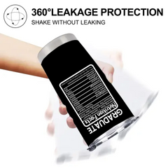 Personalized Graduation Tumbler | Funny Nutrition Facts & Inspirational Quote | Perfect Gift for Graduates