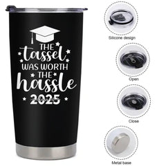 Personalized Graduation Tumbler | Funny Nutrition Facts & Inspirational Quote | Perfect Gift for Graduates