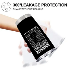 Personalized Graduation Tumbler | Funny Nutrition Facts & Inspirational Quote | Class of 2025 Gift