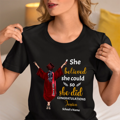 Personalized T-shirt Graduation Girl - She Did It