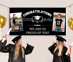 Personalized Custom Photo Banners - Congratulations to the Class of 2025 Decorative Gifts for Graduates Gifts for Graduating Families