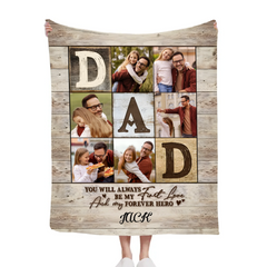 Dad Is The World - Personalized Blanket - Gift For Dad