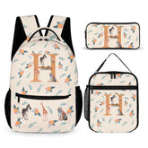 Personalized Jungle Animals Cute Giraffe Zebra Tiger Waterproof Kid School Backpack with Name and Initial Back to School Birthday Gift for Boys Girls