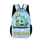 Customized Children's Backpack - with Customized Name and Initial Dinosaur Pattern - School Season Gift for Children