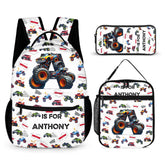 Monster Truck Alphabet - Personalized Children'S Backpack - A Great Start To The School Year Gift For Your Child!