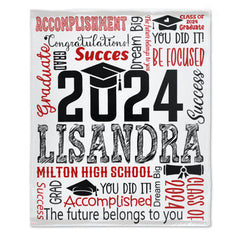 Custom Name Soft Blanket - Graduation Gift