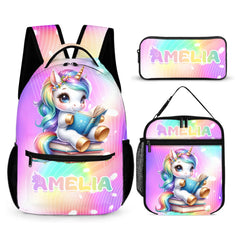 Unicorn Reading Book Custom Backpack - Gift for Back-to-School Season