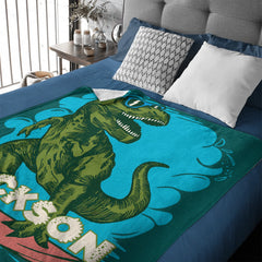 Surfing Dinosaur Cartoon Pattern Custom Blanket - Gift for Kid - SDG