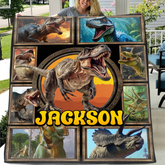 Jurassic Dinosaur Custom Blanket - Personalized Name - Gift for Dinosaur Enthusiasts - SDG