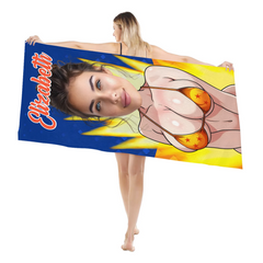 Personalized Beach Towel for Pool, Beach & Travel - Custom Your Face And Name Gift for Bestie