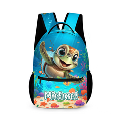 Personalized Name Customized Ocean Turtle Backpack - School Season Gift for Kids