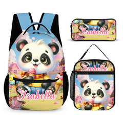 Cute Little Panda Custom Backpack - Personalized Name - Back-to-school Gifts