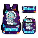 Animal Astronauts Customized Backpack - Personalized Name Anime Universe Schoolbag