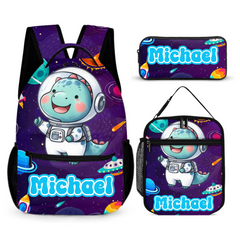 Animal Astronauts Customized Backpack - Personalized Name Anime Universe Schoolbag