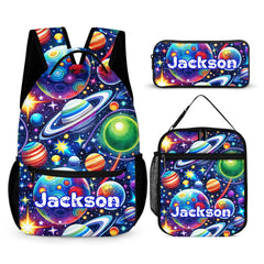 Dreamy Starry Universe Custom Backpack - Personalized Name- Planet Enthusiast Gift