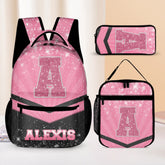 Customized Backpack - Personalized Glitter Monogrammed Name Bags for Kindergarten, Preschool and Elementary School Children
