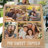 Custom Family Photo Blanket - Personalized Picture And Text - Photos Collage Family Gifts
