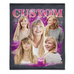 Customized Photo Blanket - Personalized Photo And Title - Memento Gift For Girlfriend,Boyfriend,Friend