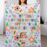 You Are the World Quote Custom Blanket - Personalized Cartoon Character Images and Names - Warm Gift