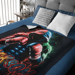 🥊Artistic Style Boxing Custom Blanket - Personalized Name - Boxing Enthusiast Gift