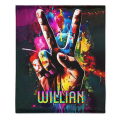 ✌️Say Yeah! - Personalized Name Colorful Blanket - Cool Gifts