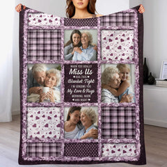 When You Really Miss Me Hug This Blanket Custom Photo Memorial - Personalized Photo - Gifts For Family, Friends
