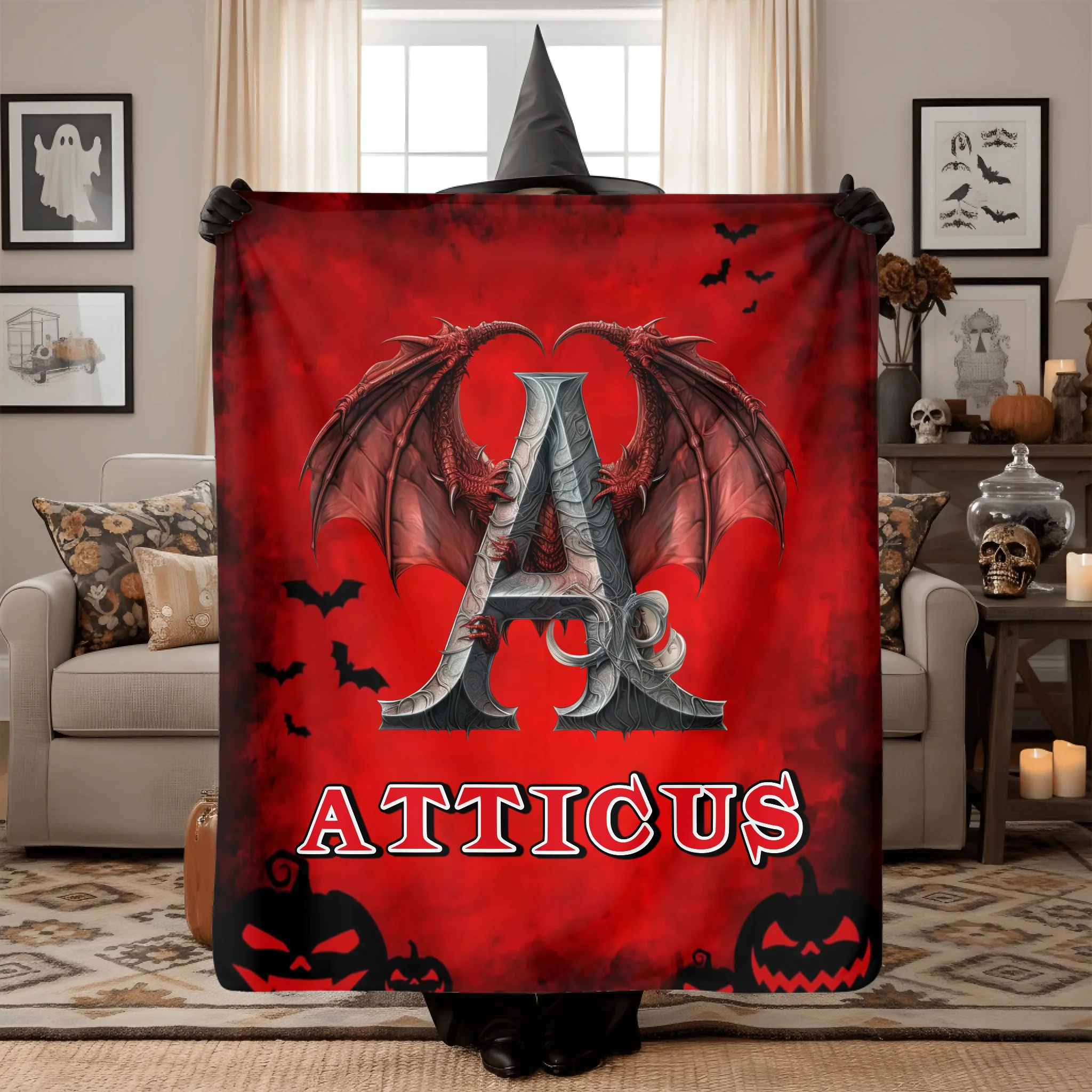 Halloween blanket mockup