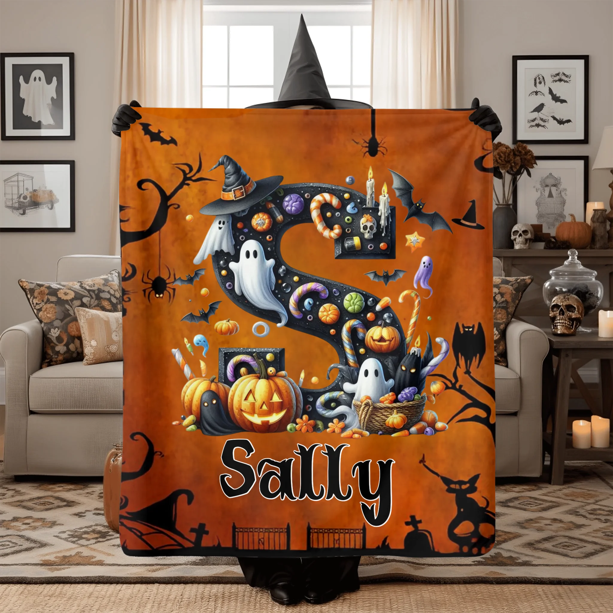 Halloween blanket mockup