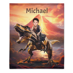 Couverture personnalisée pour amoureux des dinosaures, dinosaure T-Rex pour enfant, cadeaux photo de dinosaure pour lui, fils, petit ami