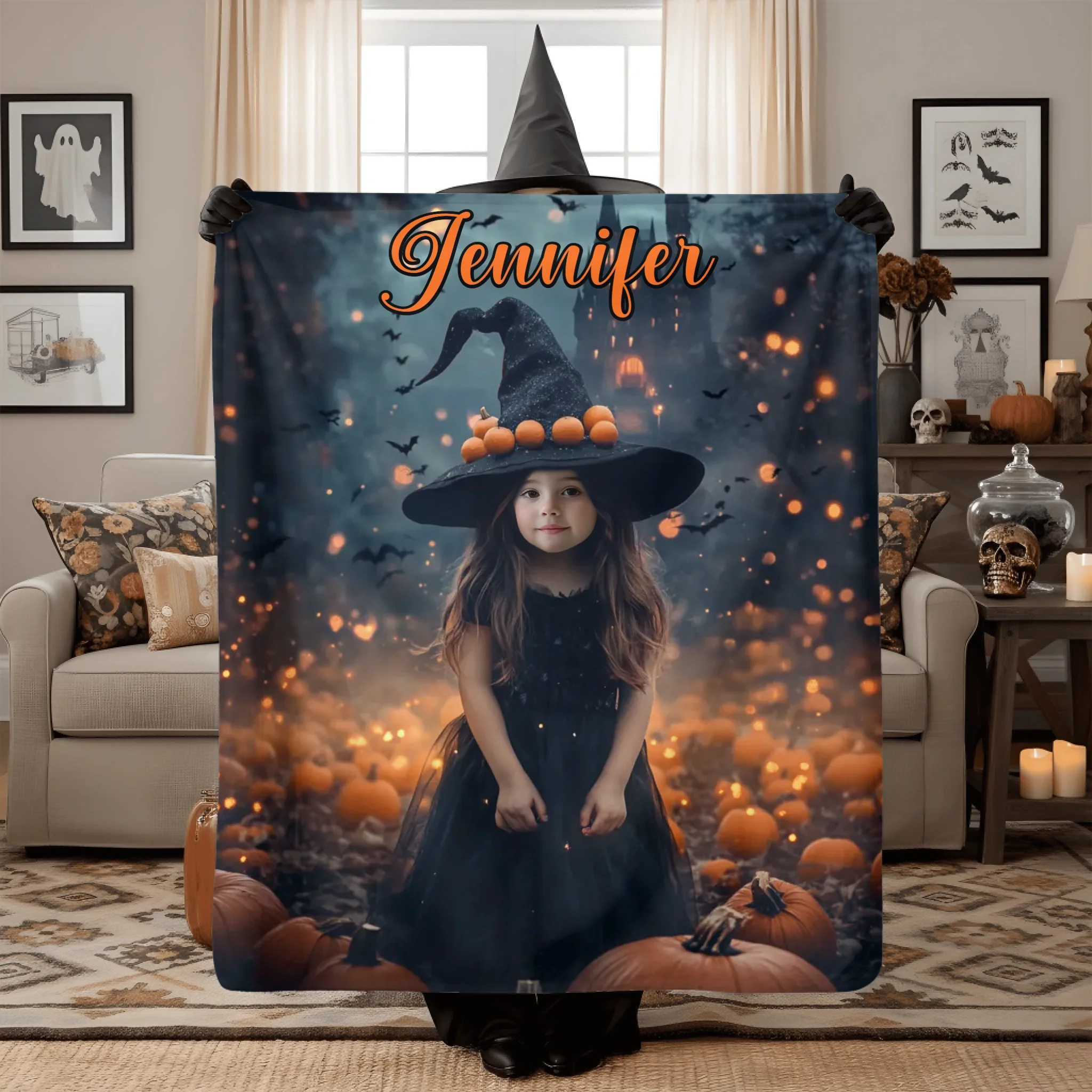 Halloween blanket mockup