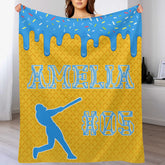 ⚾️Customized Baseball Drip Blanket - Personalized Ice Cream Color - Gift For Baseball Player, Baseball Team