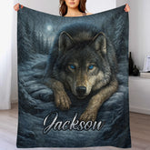 Customized Wolf Mission Blanket - Personalized Name - Gift For Wolf Lovers