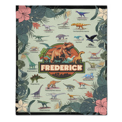 Personalized Dinosaur Educational Blanket – Custom Educational Blanket – Gift for Kids - SDG