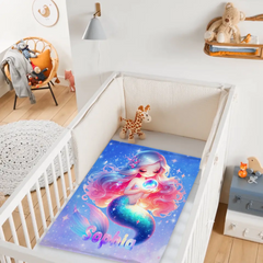 🧜♀️ Personalized Mermaid Blanket Set for Girls,Kids/Toddlers Blanket for Kindergarten & Elementary - SDG
