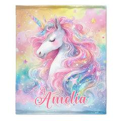 Dreamy Unicorn Blanket - Personalized Blanket - Gift for Girls - SDG