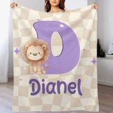 Customized Horse Fantasy Unicorn Cute Animal Blanket - Personalized Name and Initial Letter - Gift For Boys, Girls-SDG