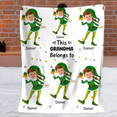 This Grandma Belongs To Kids Customized Blanket - Personalized Unload Photos And Name - Gift For Grandparents, Family