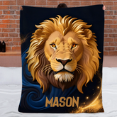 Custom Lion Blanket – Personalized Safari Lion Throw