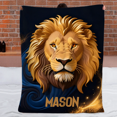 Custom Lion Blanket – Personalized Safari Lion Throw