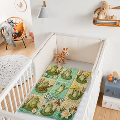 Custom Love Frogs Blanket – Personalized Name – Gift For Frog lovers, Children