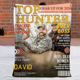 Customized Hunting Magazine Cover Blanket - Personalized Name And Photo - Gifts for Men, Deer Hunting, Hunting Lovers