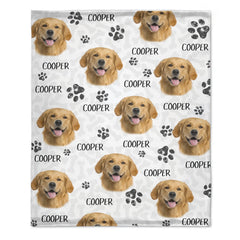 Upload Pet Image Customized Colorful Blanket – Personalized Photo and Name – Gift for Dog/Cat Lovers, Pet Lovers, Dog/Cat Mom/Dad