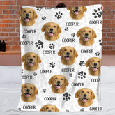 Upload Pet Image Customized Colorful Blanket – Personalized Photo and Name – Gift for Dog/Cat Lovers, Pet Lovers, Dog/Cat Mom/Dad