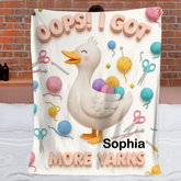 Oops I Got More Yarns Customized Blanket - Personalized Name - Gift For Her, Knitting Enthusiasts