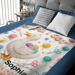 Oops I Got More Yarns Customized Blanket - Personalized Name - Gift For Her, Knitting Enthusiasts